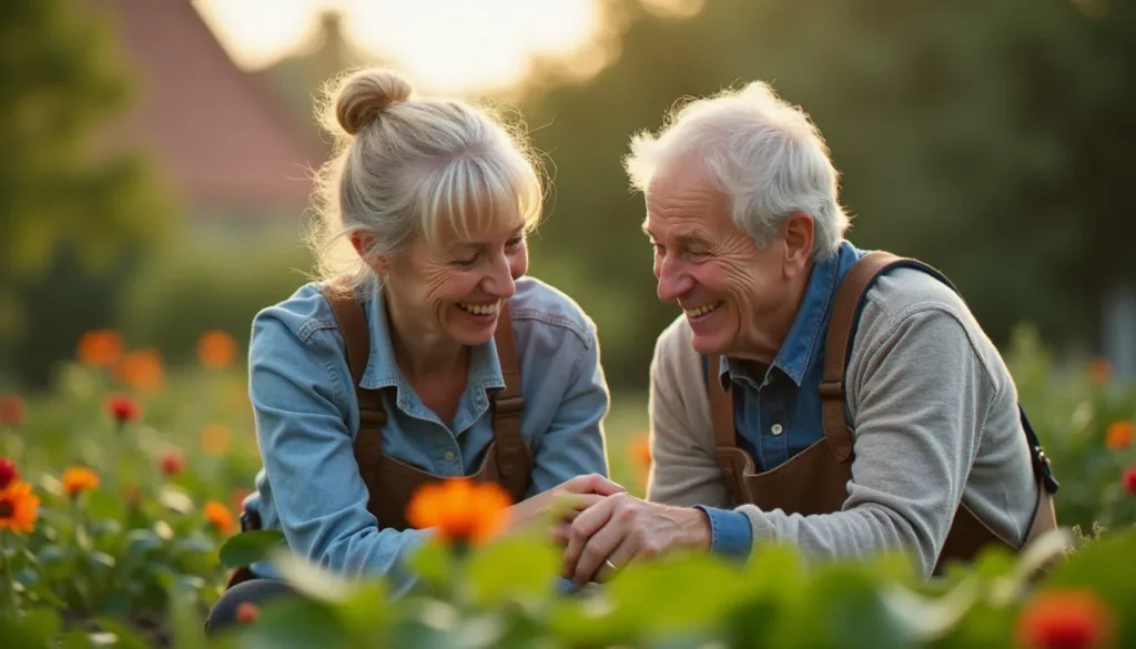 volontariat europeen age featured Jeune volontaire européen aidant une personne âgée dans un jardin communautaire, illustration du volontariat européen et de la question de l'âge