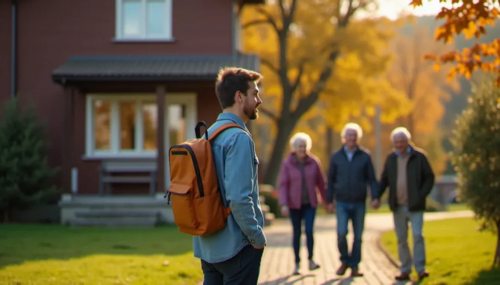 volontariat europeen esc 2026 featured Jeune volontaire européen ESC 2026 échangeant avec des habitants devant un centre communautaire en Europe de l'Est, illustrant l'engagement du volontariat européen