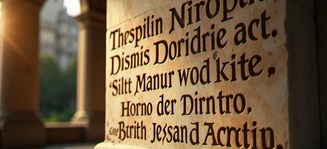 Inscription latine ancienne gravée dans la pierre, évoquant la notion de spiritualité en latin et l'héritage de la tradition romaine chrétienne