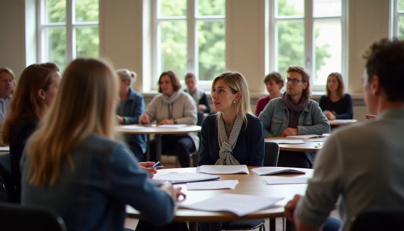 Des citoyens français participant à un atelier de sensibilisation à la défense nationale, illustrant les différentes formes d'engagement civique auprès de l'armée