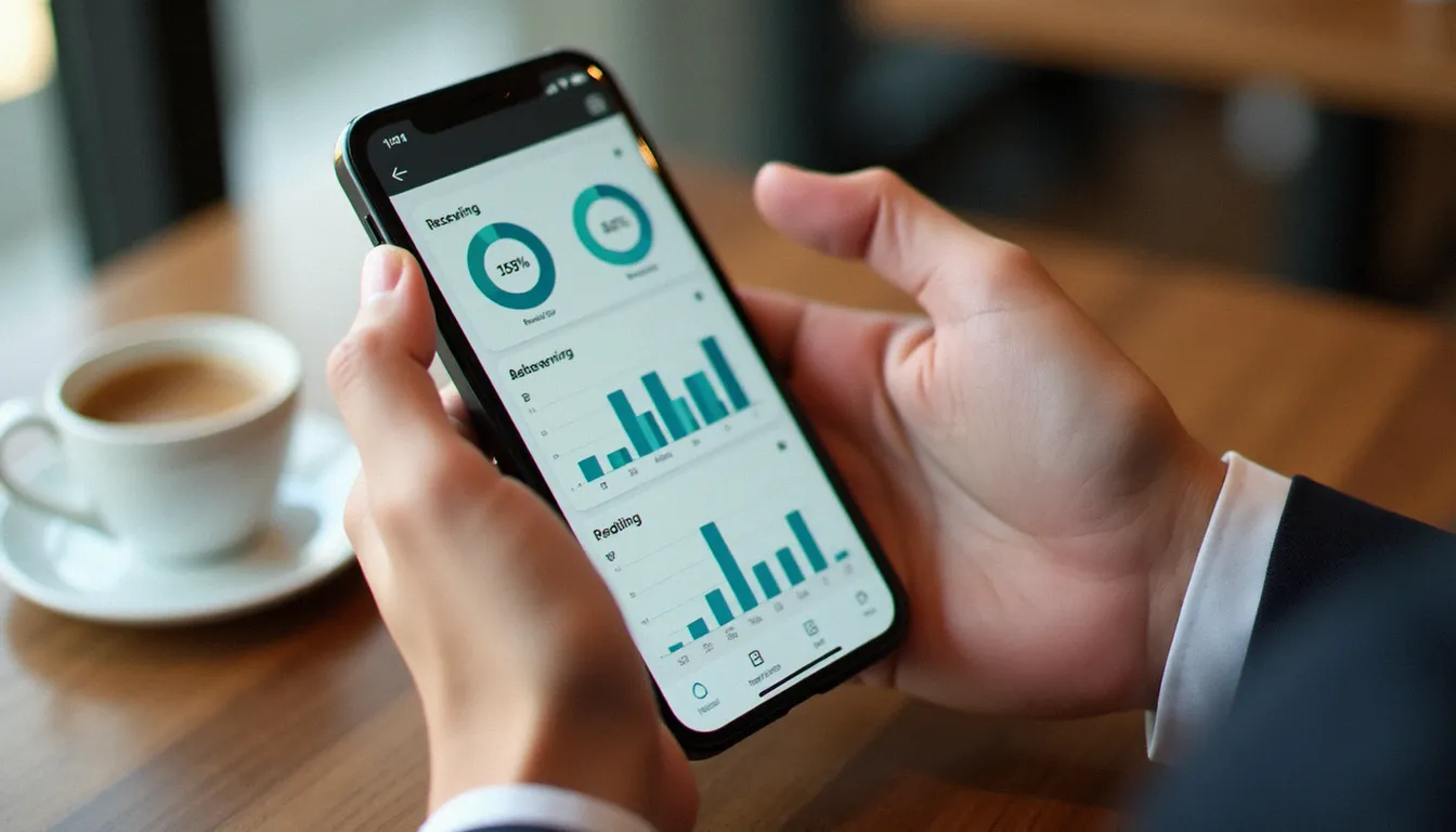 Tableau de bord de statistiques de lecture sur un smartphone, représentant les données de vues et lectures d'un article Medium