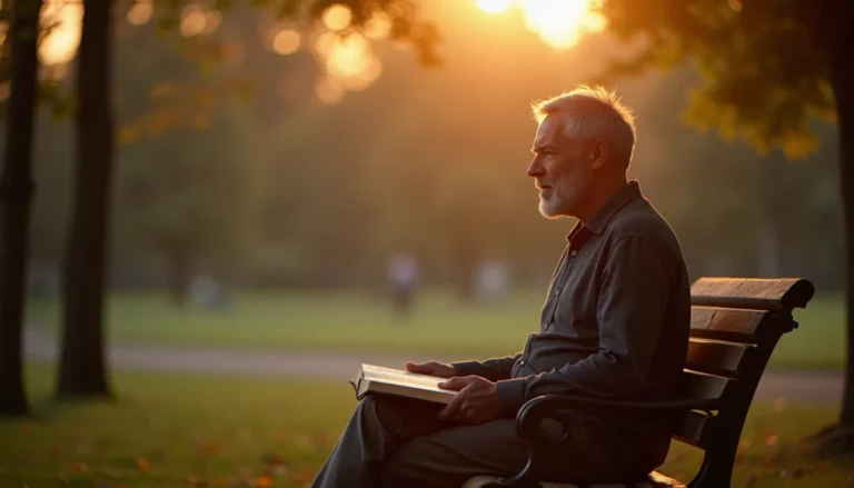 Personne assise sur un banc au lever du jour, recueillie dans le silence, illustrant la démarche pour augmenter son énergie spirituelle